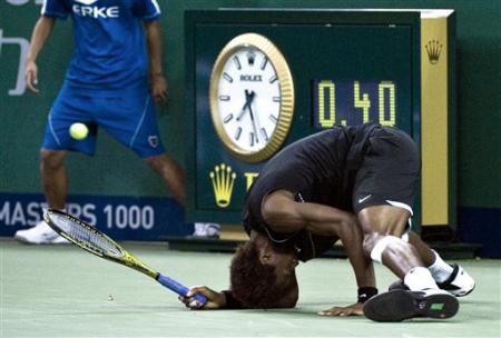 gael monfils hair. and Gael Monfils rolled